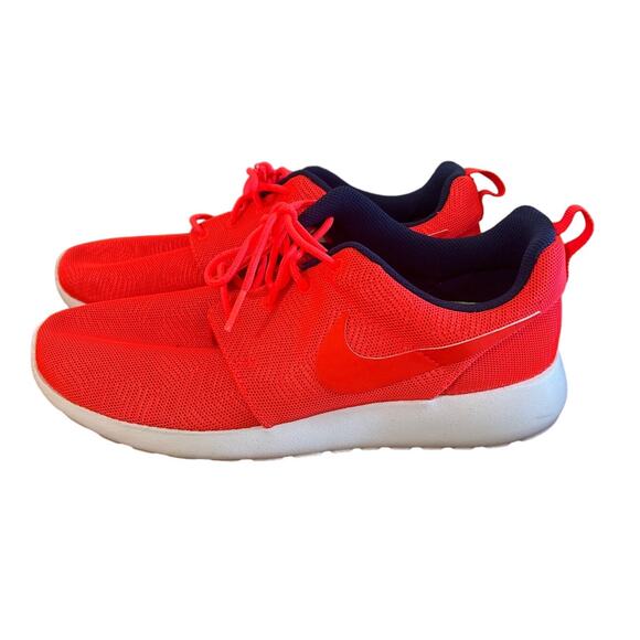 NIKE Sneakers Womens 9.5 Roshe One Moire Crimson White - Picture 3 of 6